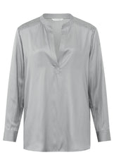 Load image into Gallery viewer, Yaya silver grey satin blouse
