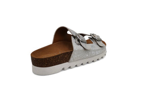 Silver leather sandals