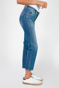 Le Temps double button blue ankle jeans