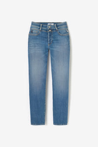 Le Temps double button blue ankle jeans