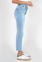 Load image into Gallery viewer, Le Temps asymmetrical button ankle jeans
