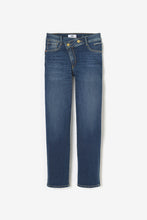 Load image into Gallery viewer, Le Temps asymmetrical button ankle jeans
