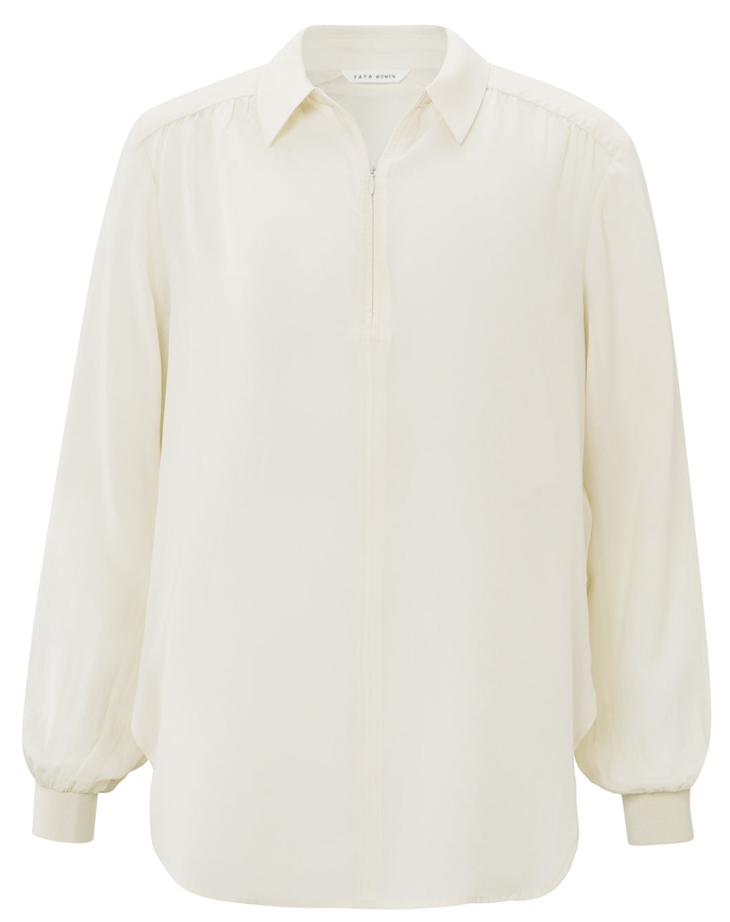 Yaya off white zip blouse