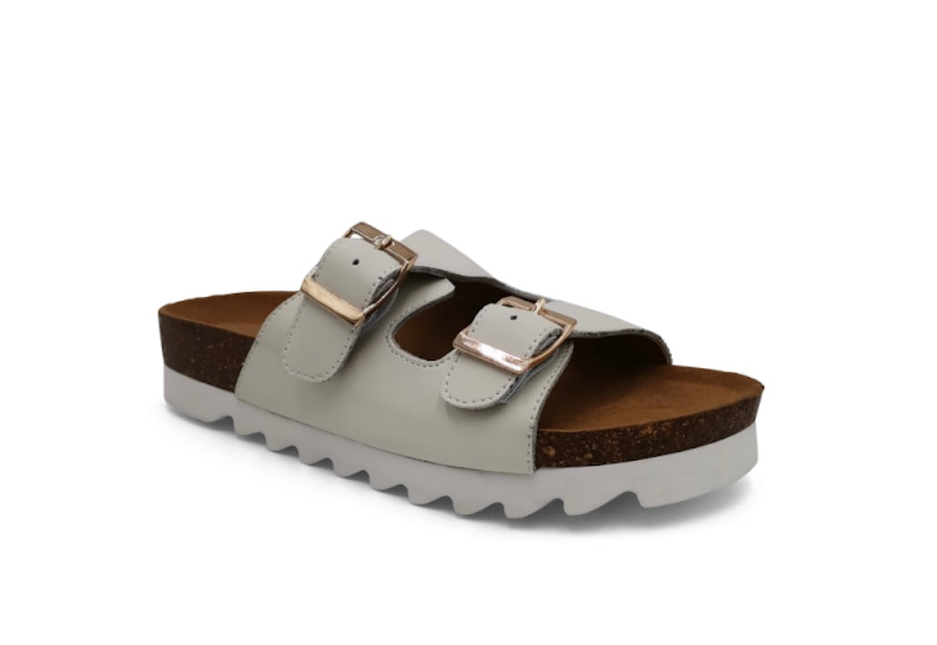 White leather sandals