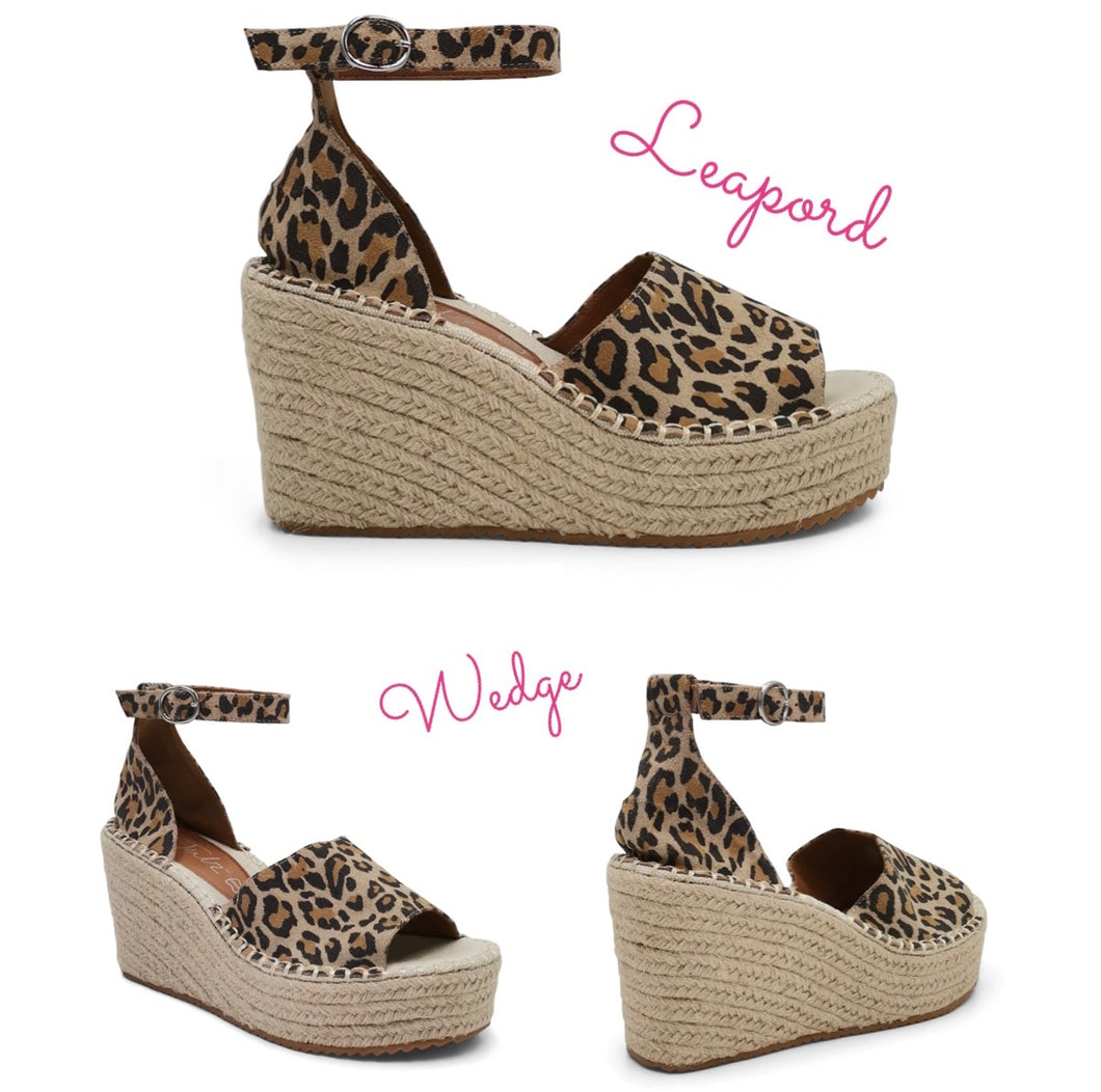 Animal print wedges