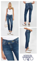 Load image into Gallery viewer, Le Temps asymmetrical button ankle jeans
