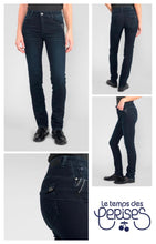 Load image into Gallery viewer, Le Temps blue/black straight leg jeans
