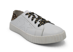 Valentina white & animal sneakers