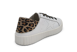 Valentina white & animal sneakers