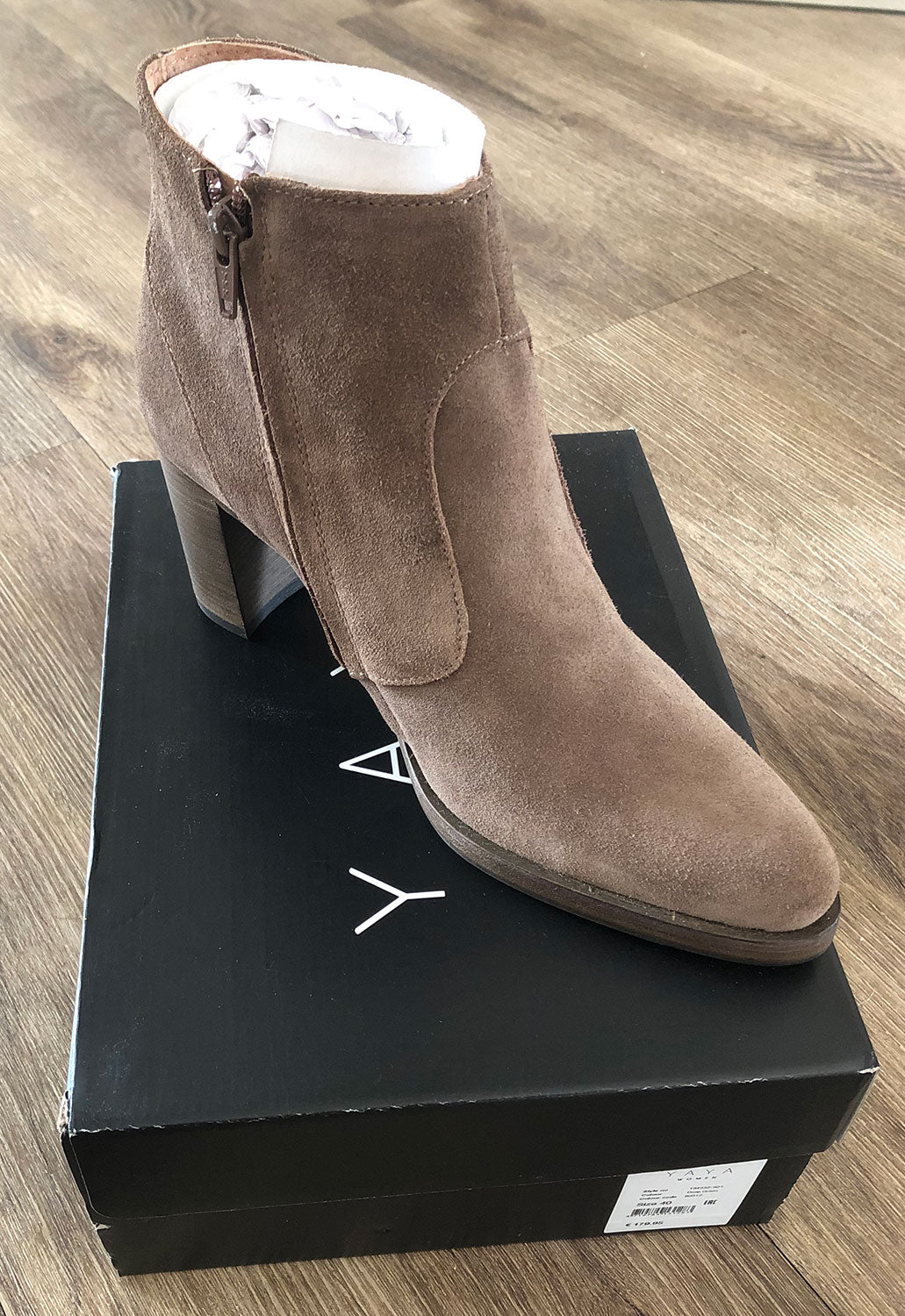 Yaya taupe suede leather boots