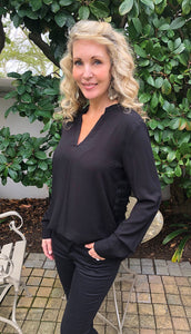Yaya black tassel blouse