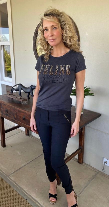 Bon bon black zip pants