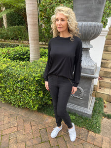 Bon bon black zip pants