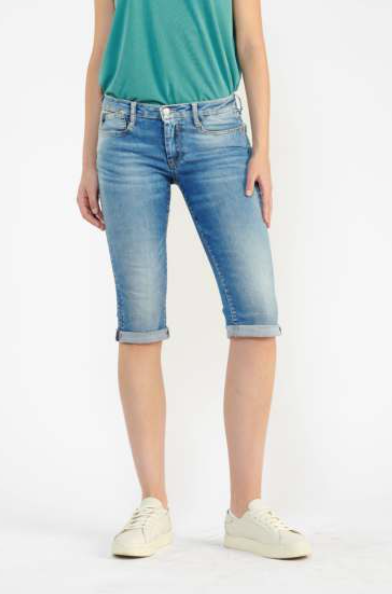 Le Temps light blue denim shorts